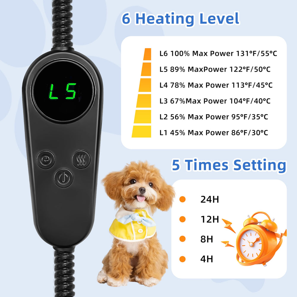 Toaspa Pet Heating Pad chew-proof cord with dual protection reduces chewing risk.