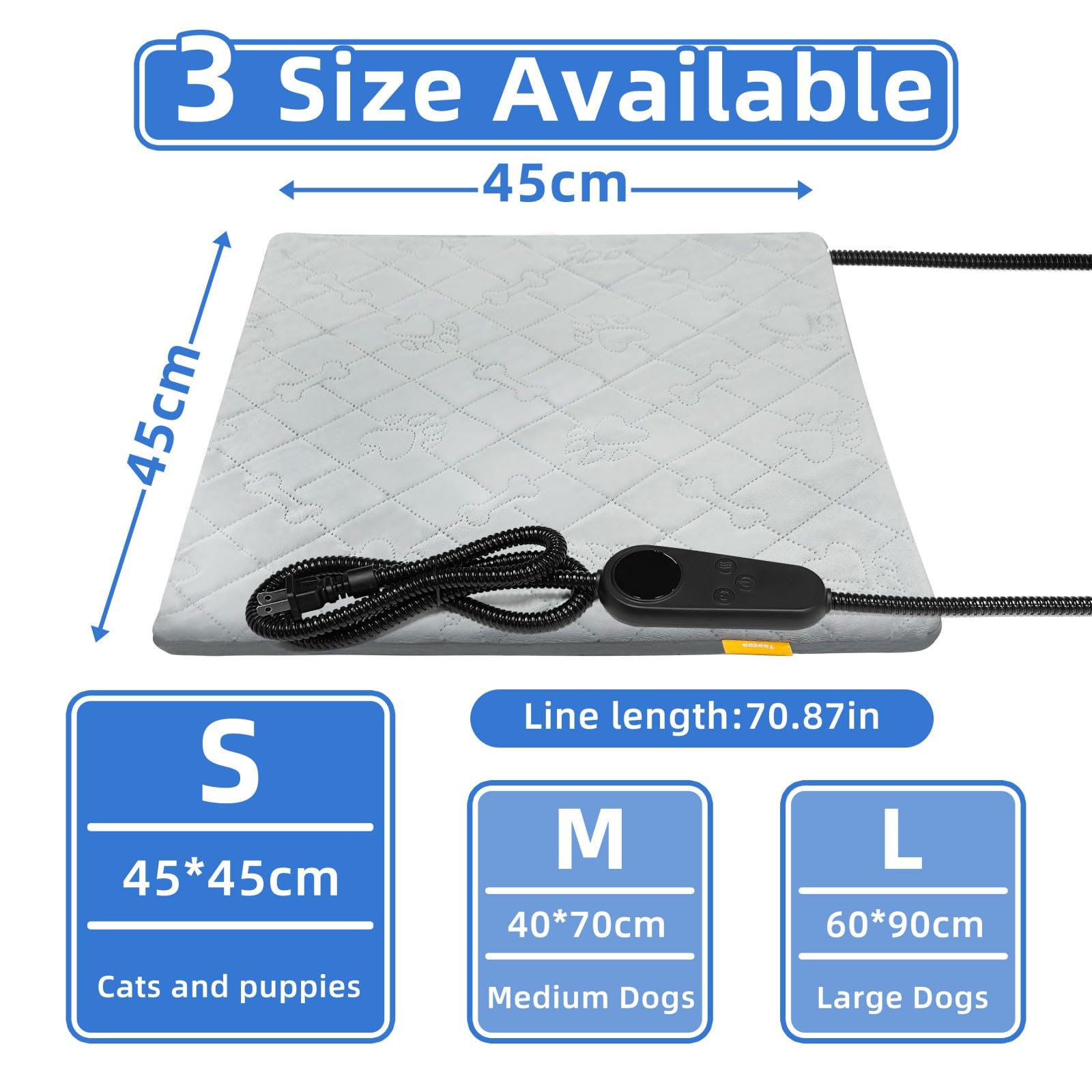 Toaspa Pet Heating Pad safety structure with overheating protection for pet comfort.