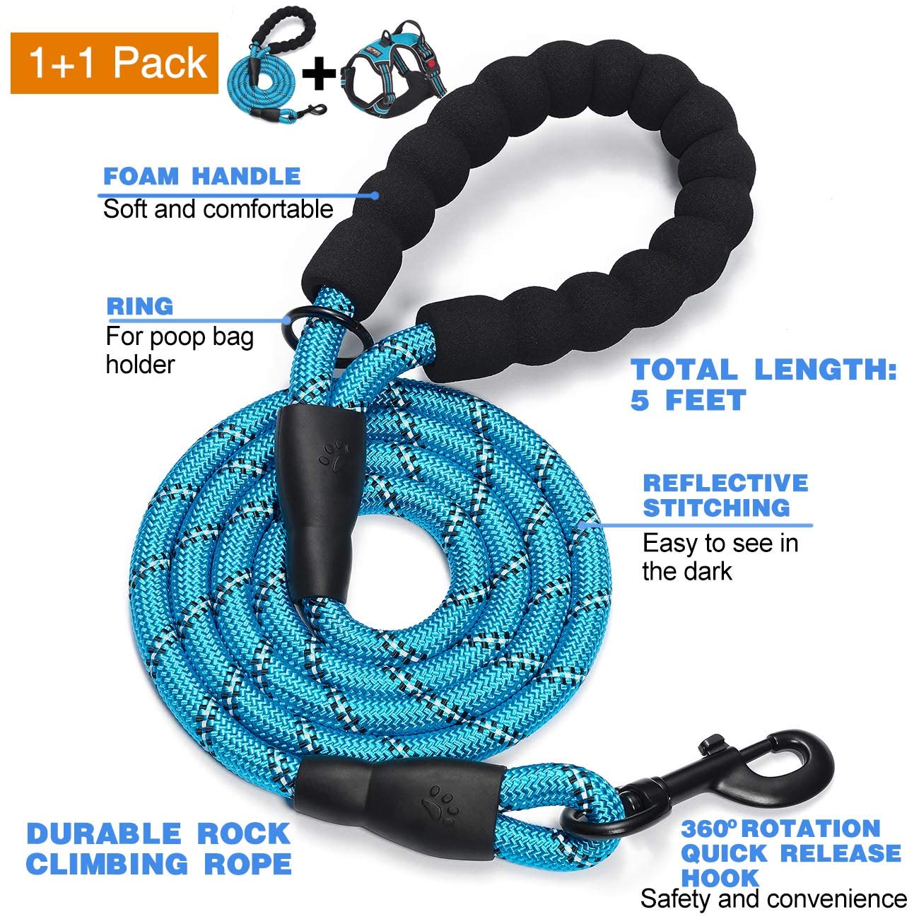 tobeDRI no-pull harness back view showing secure locking buckles for daily wear