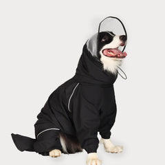 TOBOSS dog raincoat full-coverage back view delivers full protection during rainy walks