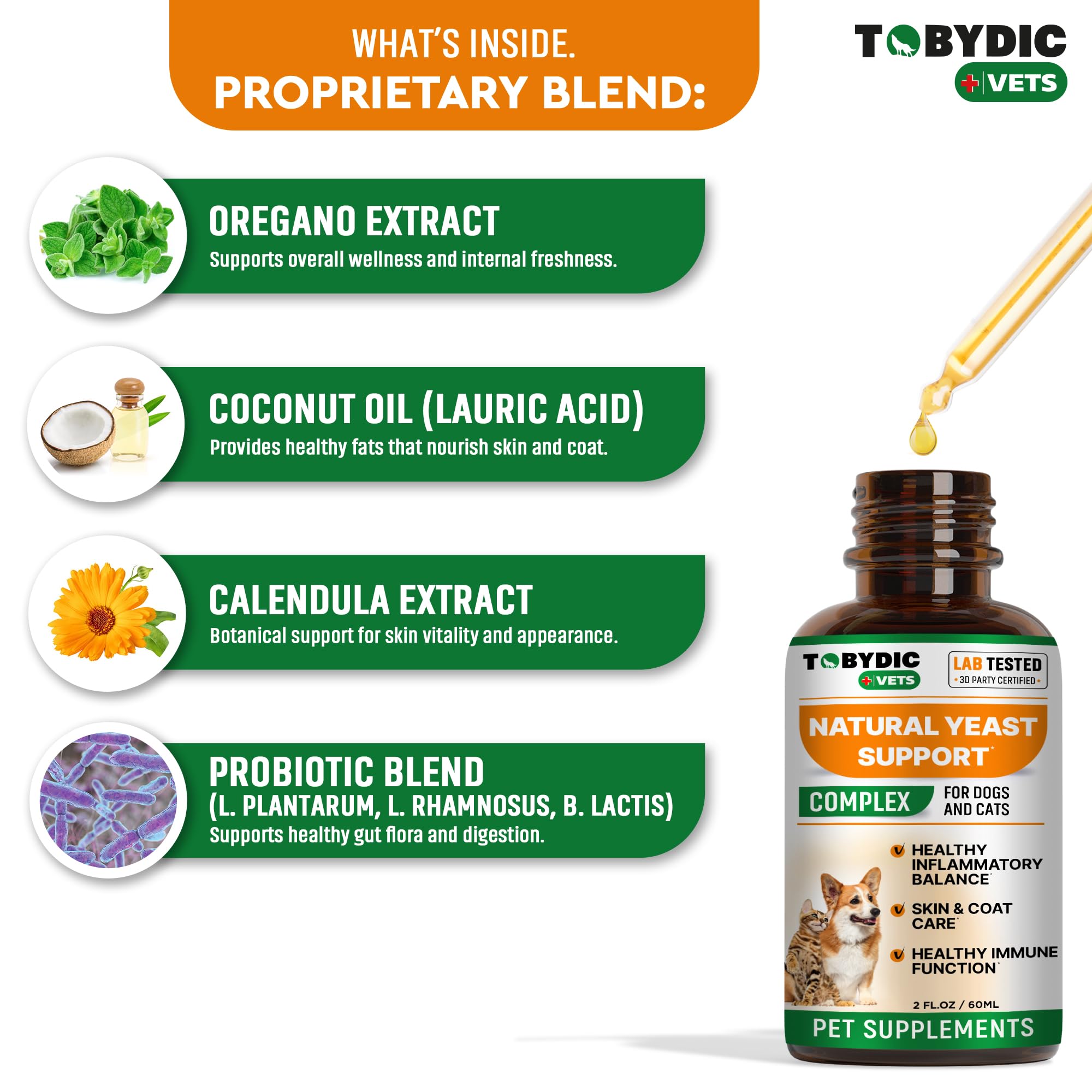 TOBYDIC drops application on dog ear demonstrates gentle topical use