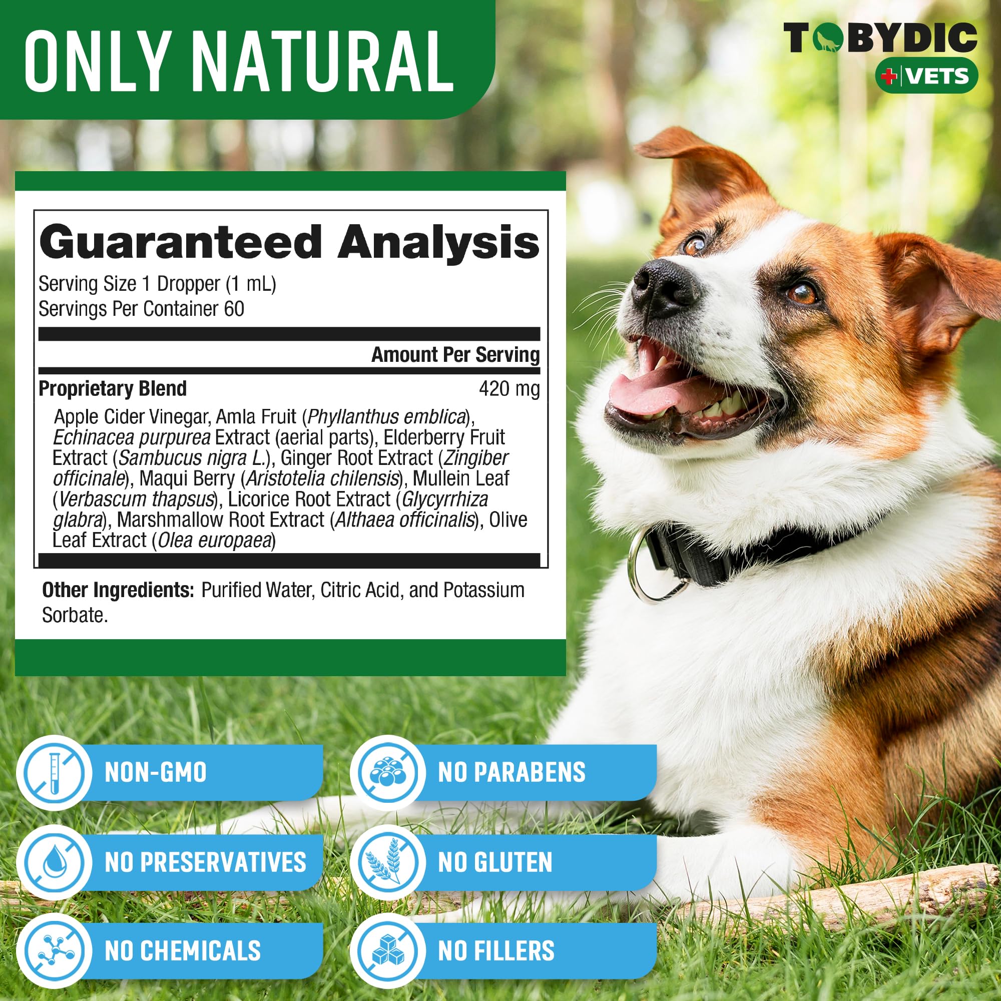 TOBYDIC made in USA label emphasizes quality and safety for pets.