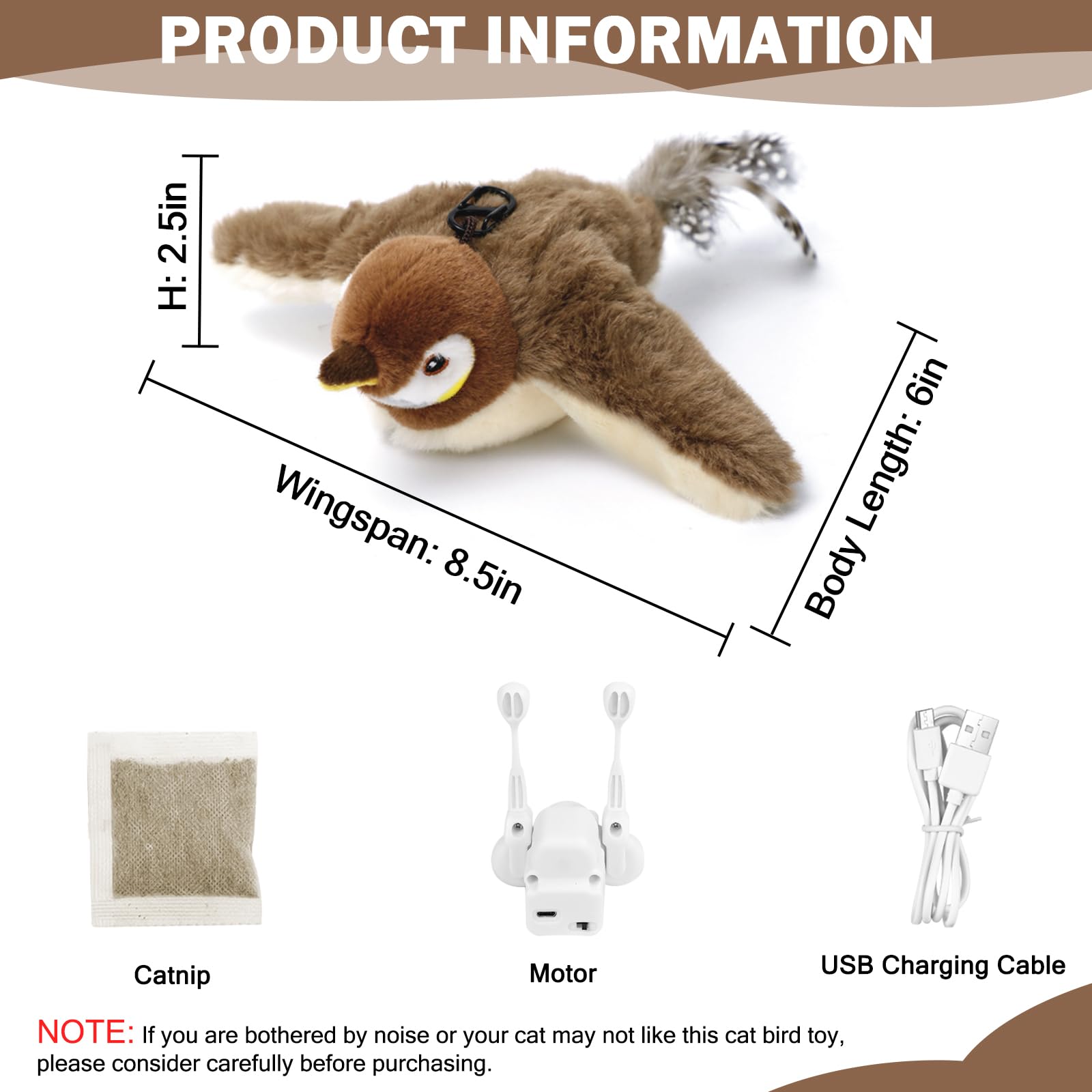 Tocirelo bird toy clip-on wand attachment for dangling play