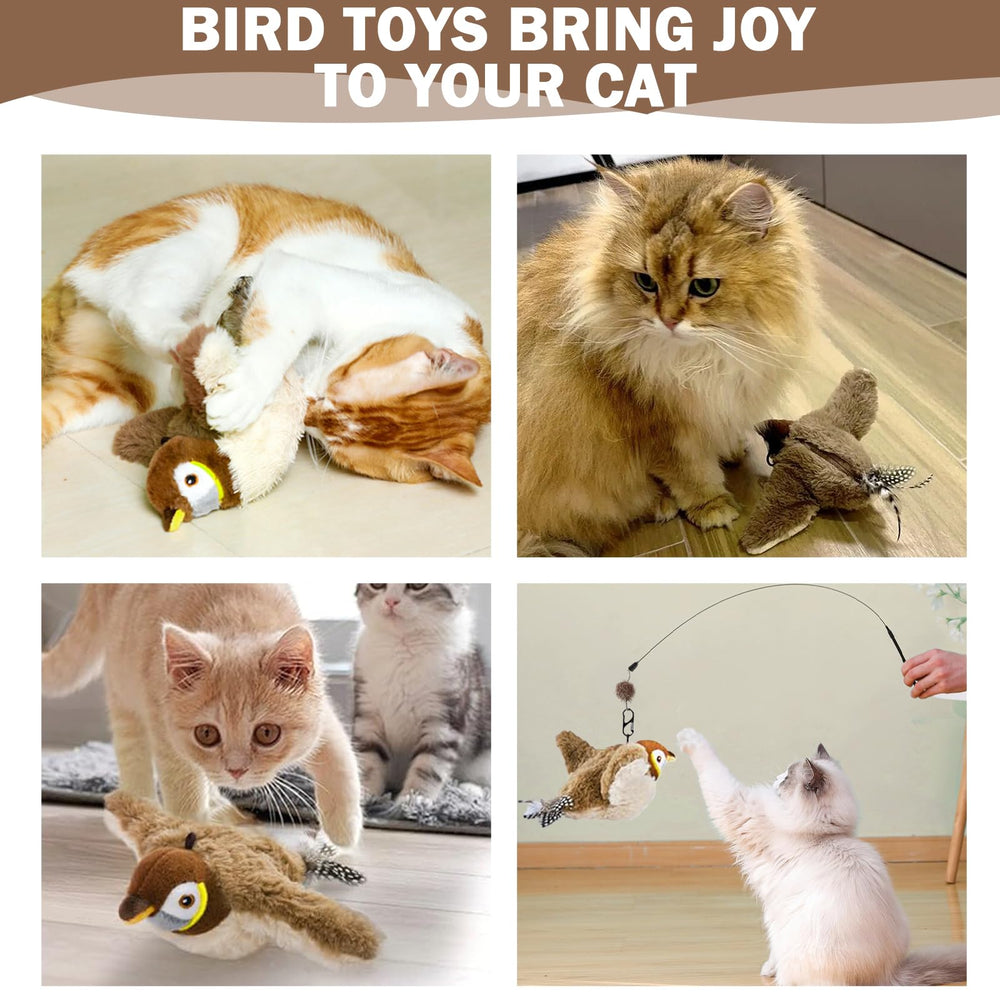 Tocirelo cat toy flapping-bird washable design with removable sensor and pouch