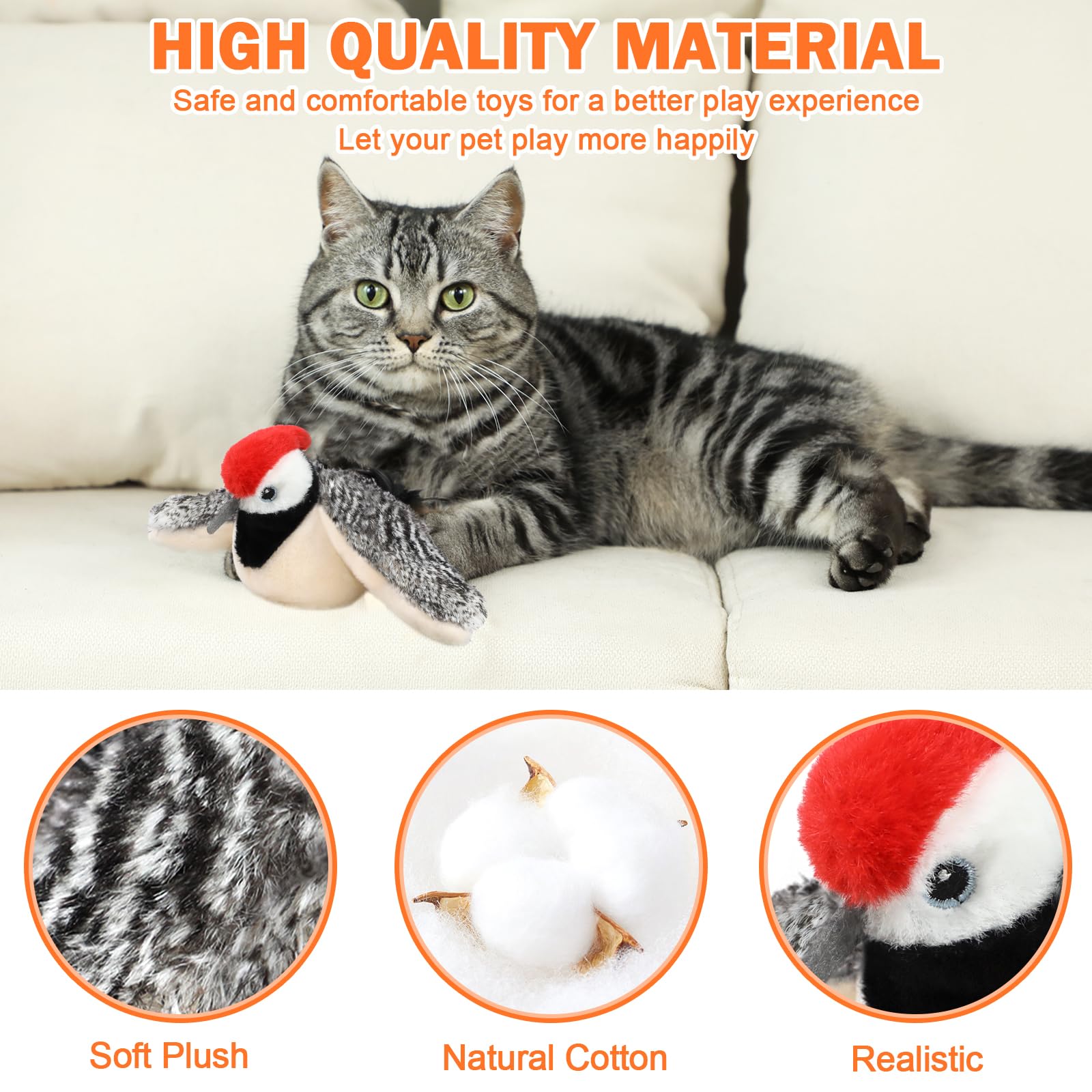 Tocirelo Flappy Bird cat toy, USB recharge for long cordless sessions