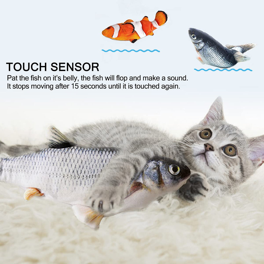 Tocirelo floppy fish toy in motion wiggles to spark active cat fun