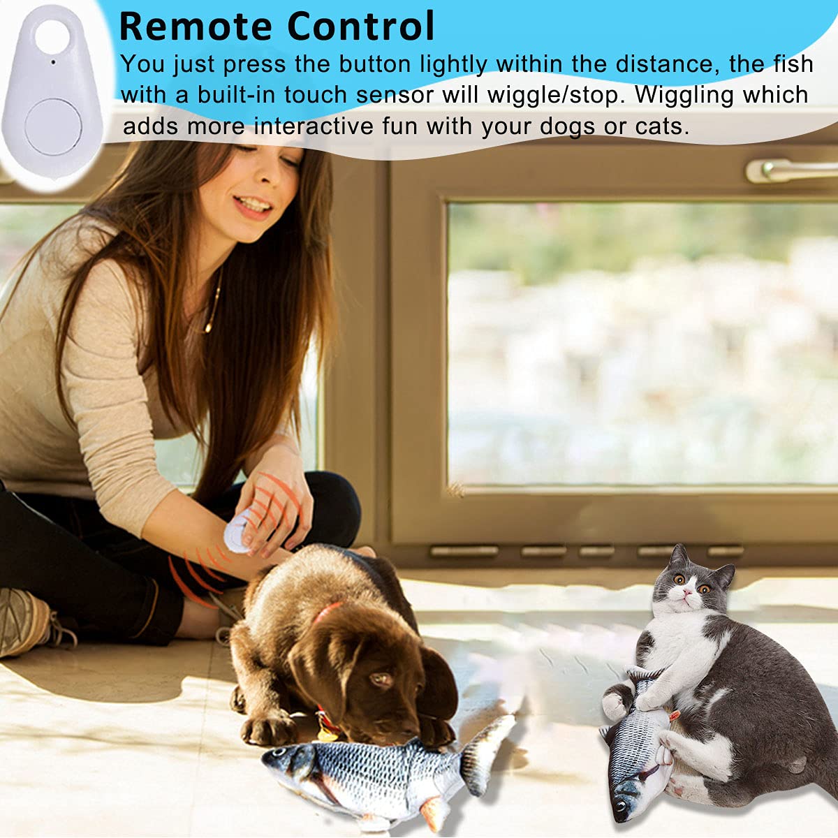 Tocirelo pez con control remoto para juego a distancia del gato