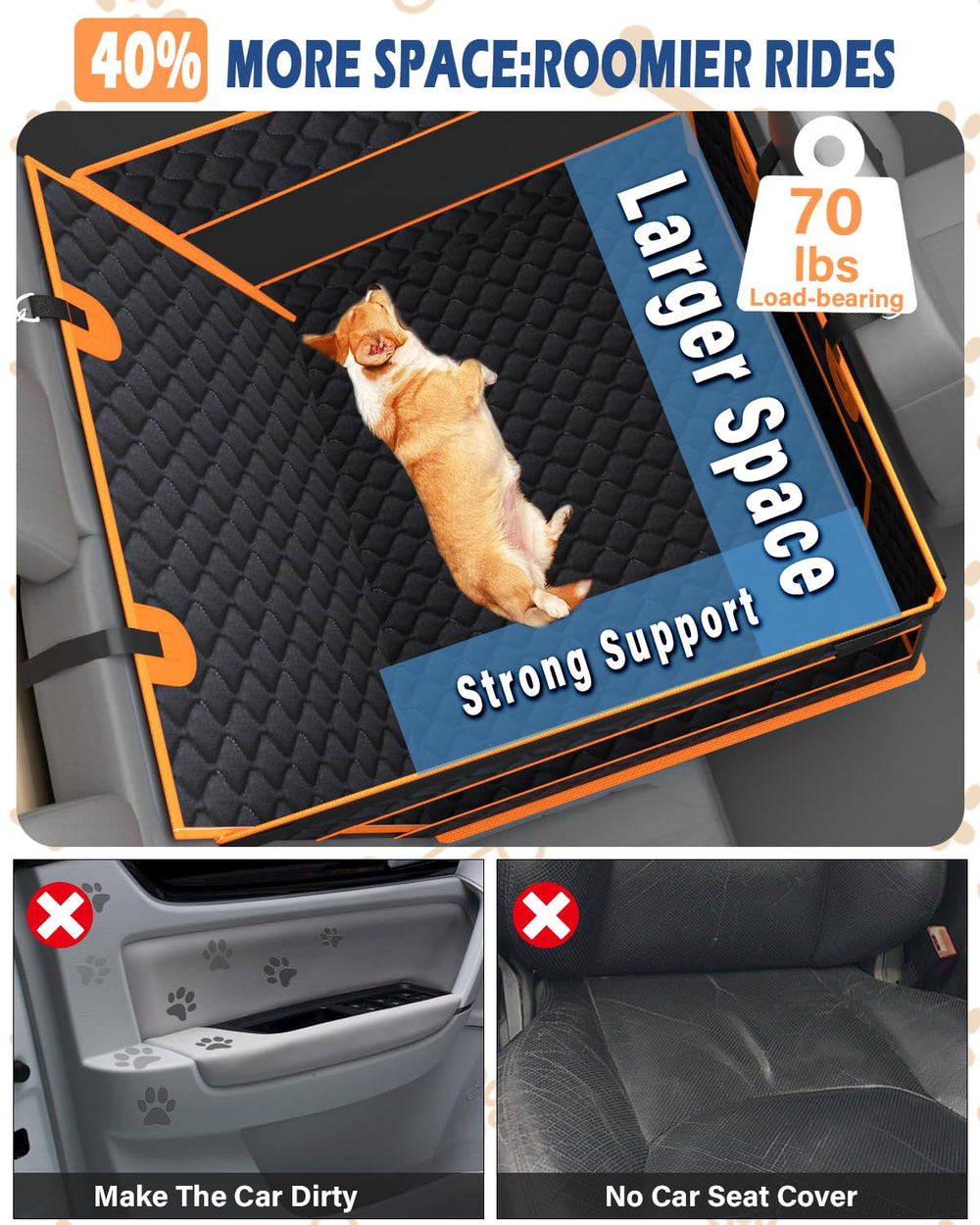 Toffos dog car seat features breathable mesh windows for airflow and pet comfort.