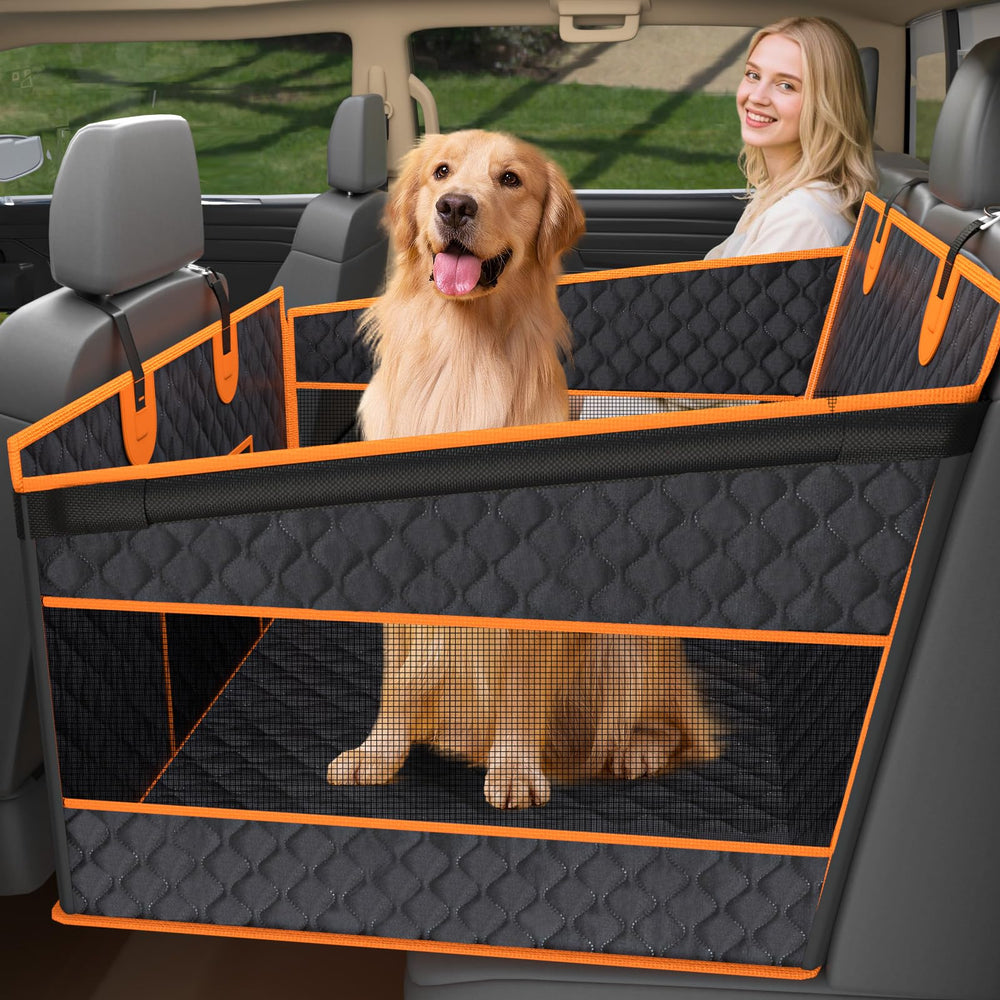 Toffos dog car seat with hard bottom provides sturdy support for safe travel.