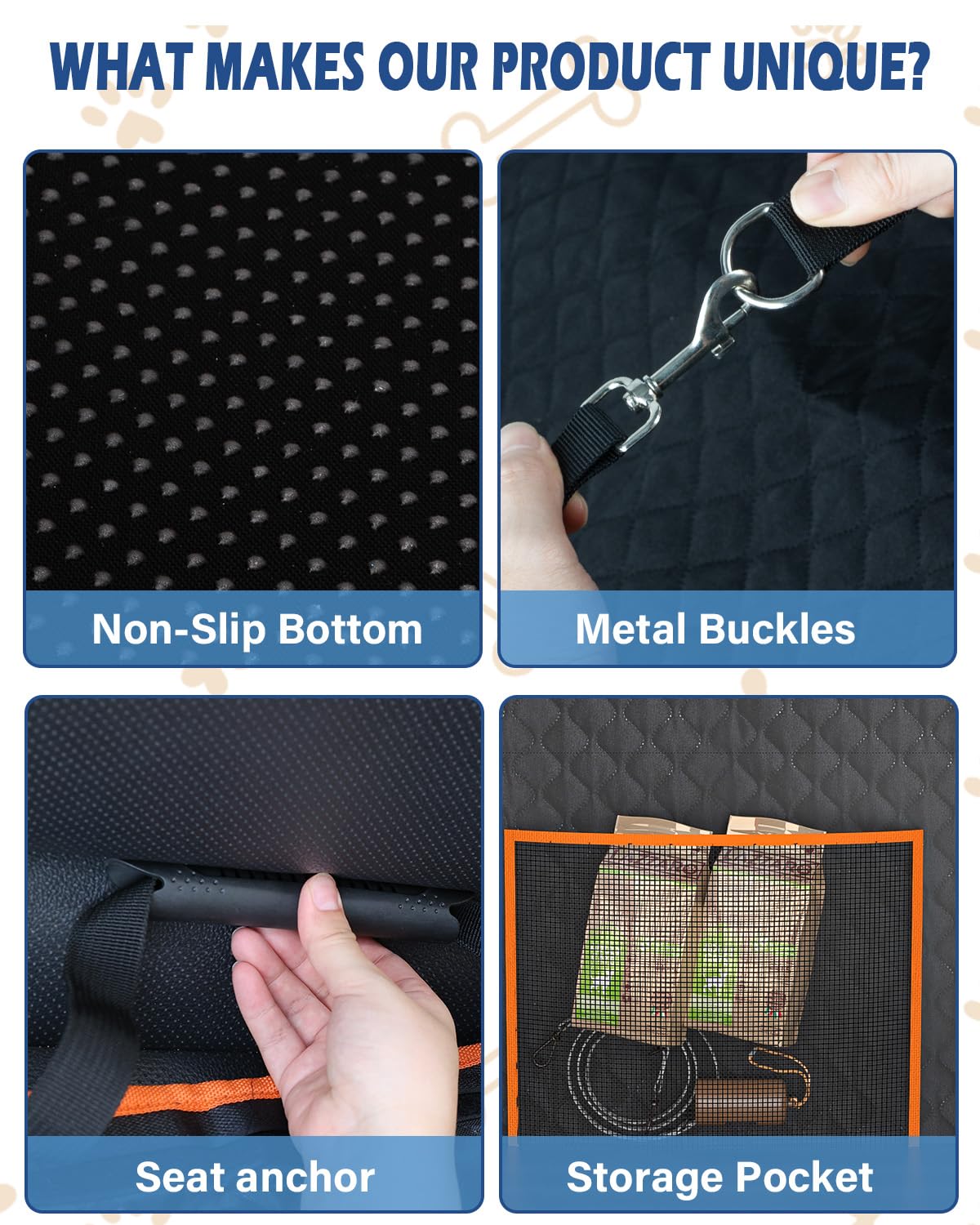Toffos dog car seat compatible with most cars and SUVs for versatile travel.