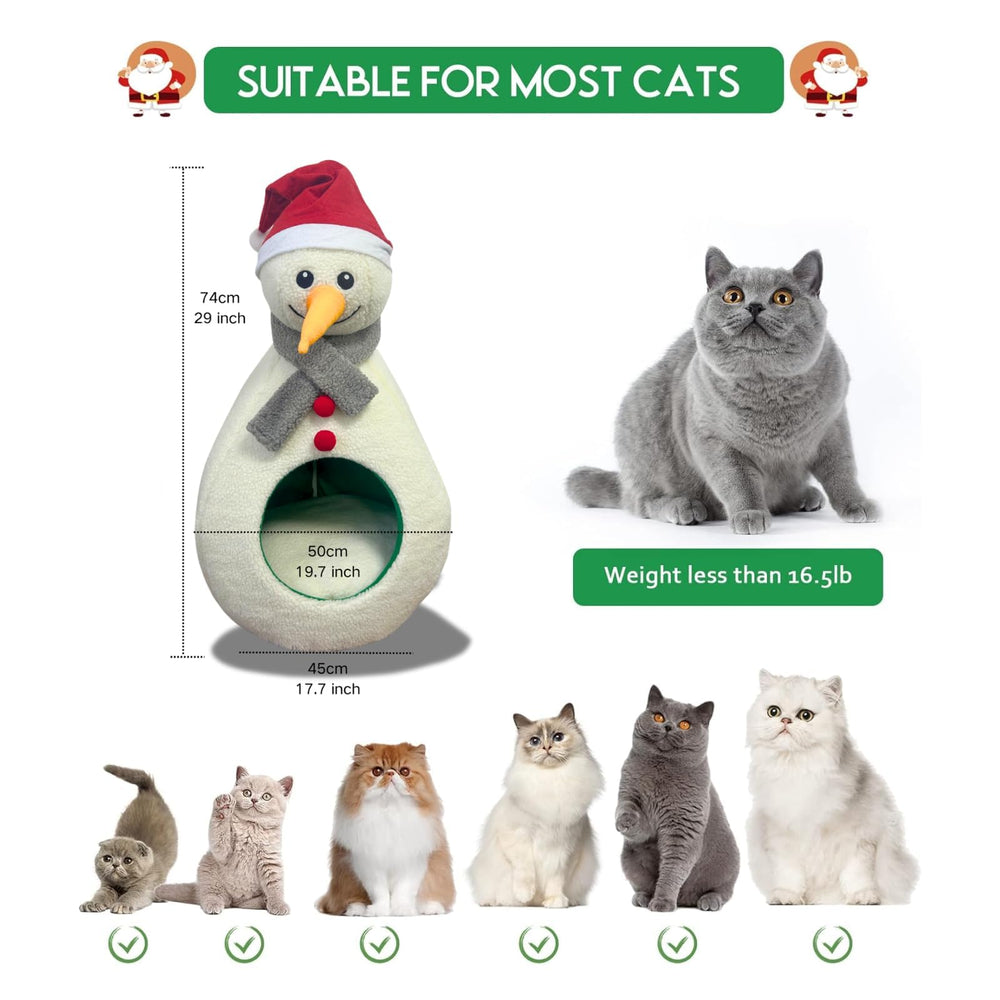 TOGETHERTOYO Christmas Cat Bed removable cushion for easy cleaning and care