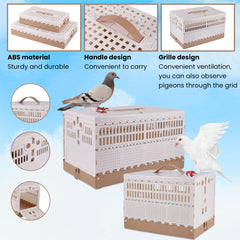 TOHONGADON pigeon cage top-handle design simplifies carrying during travel.