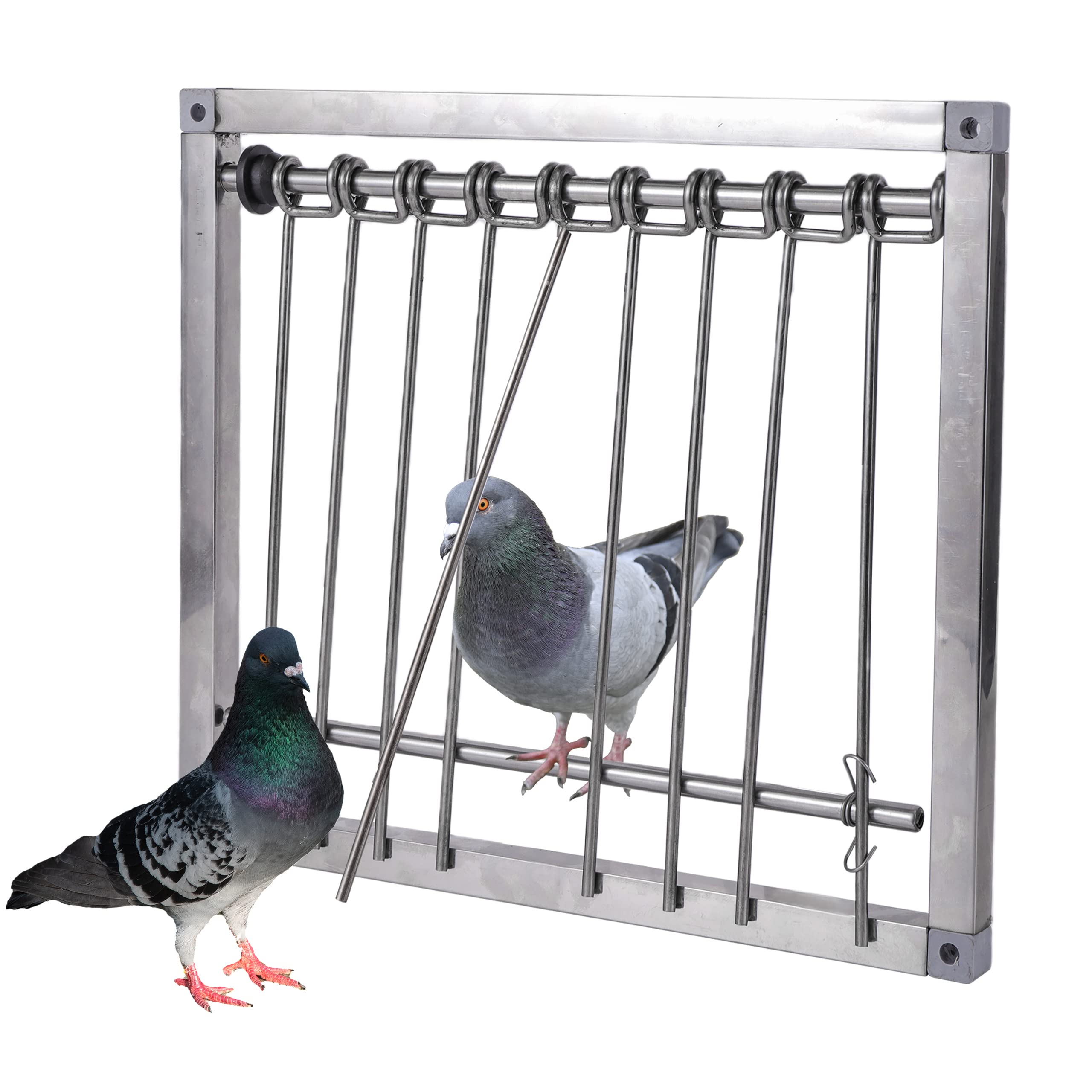 TOHONGADON pigeon-trap-door stainless-steel frame entrance demonstrates durable one-way entry