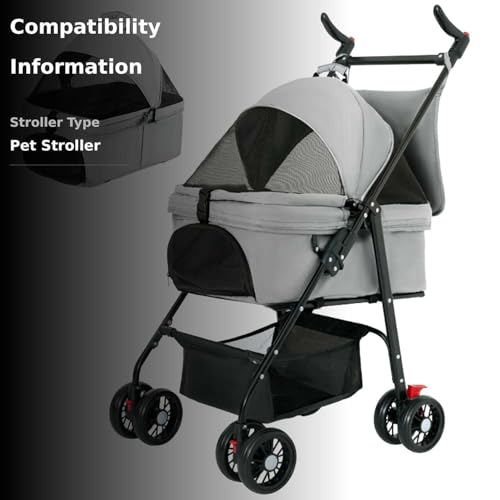 Tokenkuko pet stroller durable oxford fabric and mesh enhances comfort and breathability.