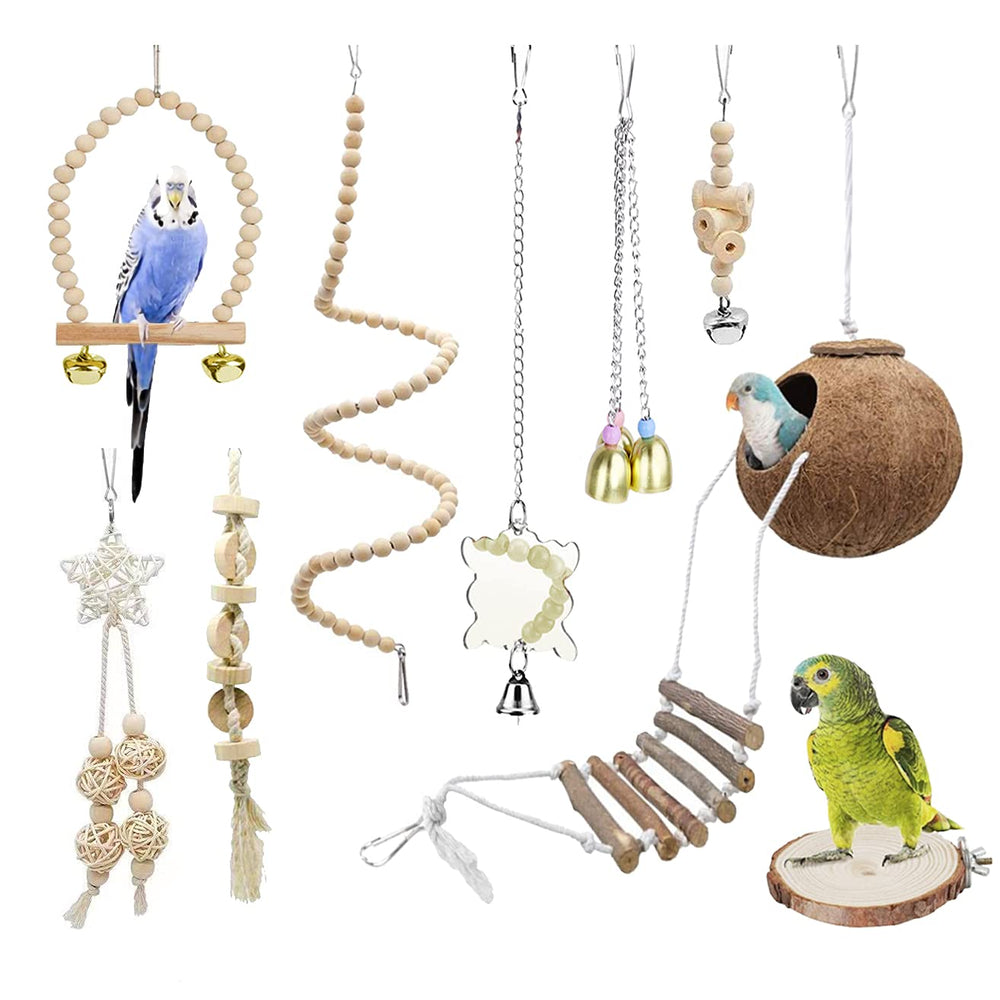 Tolmiow bird cage accessories pack enables simple setup and daily entertainment.