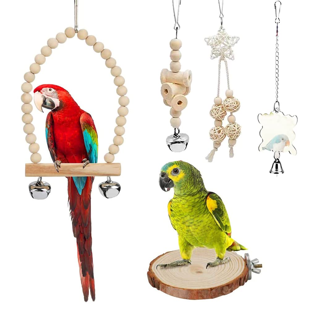 Tolmiow round bird stand platform provides a perch for resting and observing.