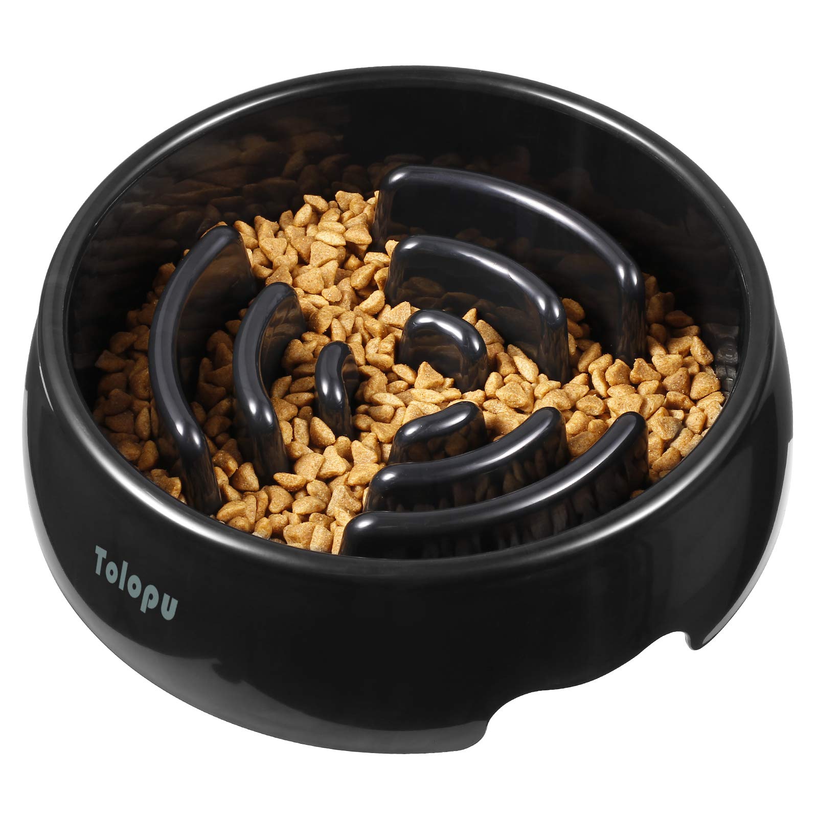 Tolopu large slow-feeder dog bowl front view promotes controlled eating
