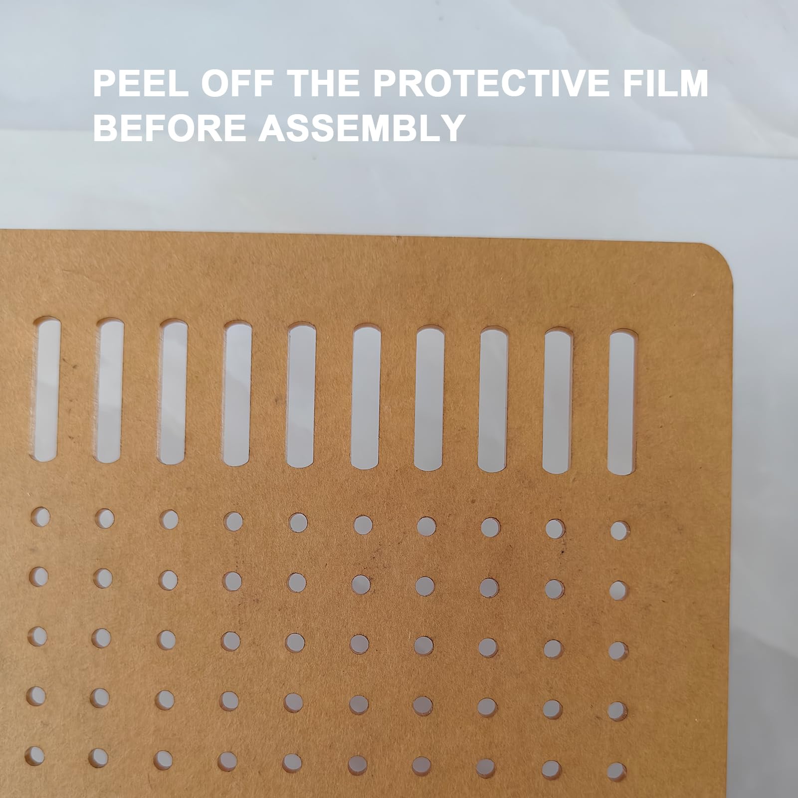 Tolstou divider protective film being peeled off for clear viewing