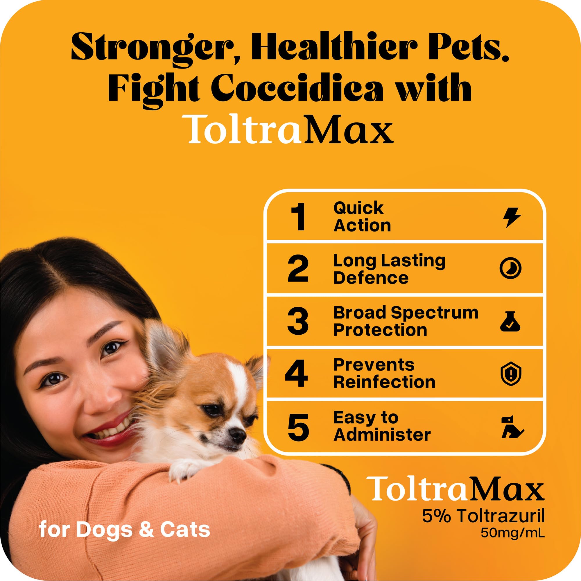 ToltraMax Toltrazuril for dogs: simple oral dosing option.