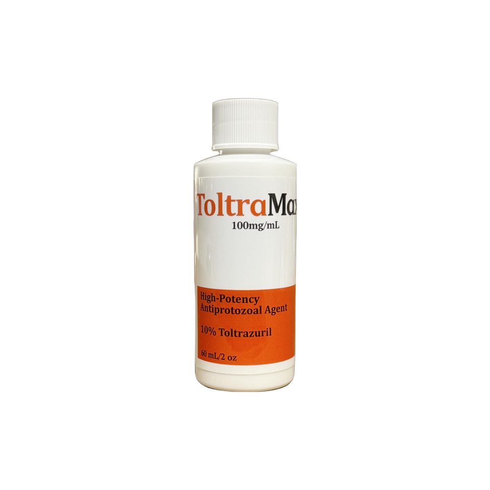 ToltraMax Toltrazuril 60ml bottle front view for easy multi-species administration.