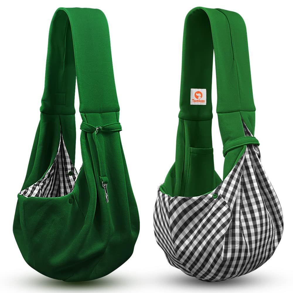 Tomkas dog sling supports 3-10 lbs pets for versatile errands.