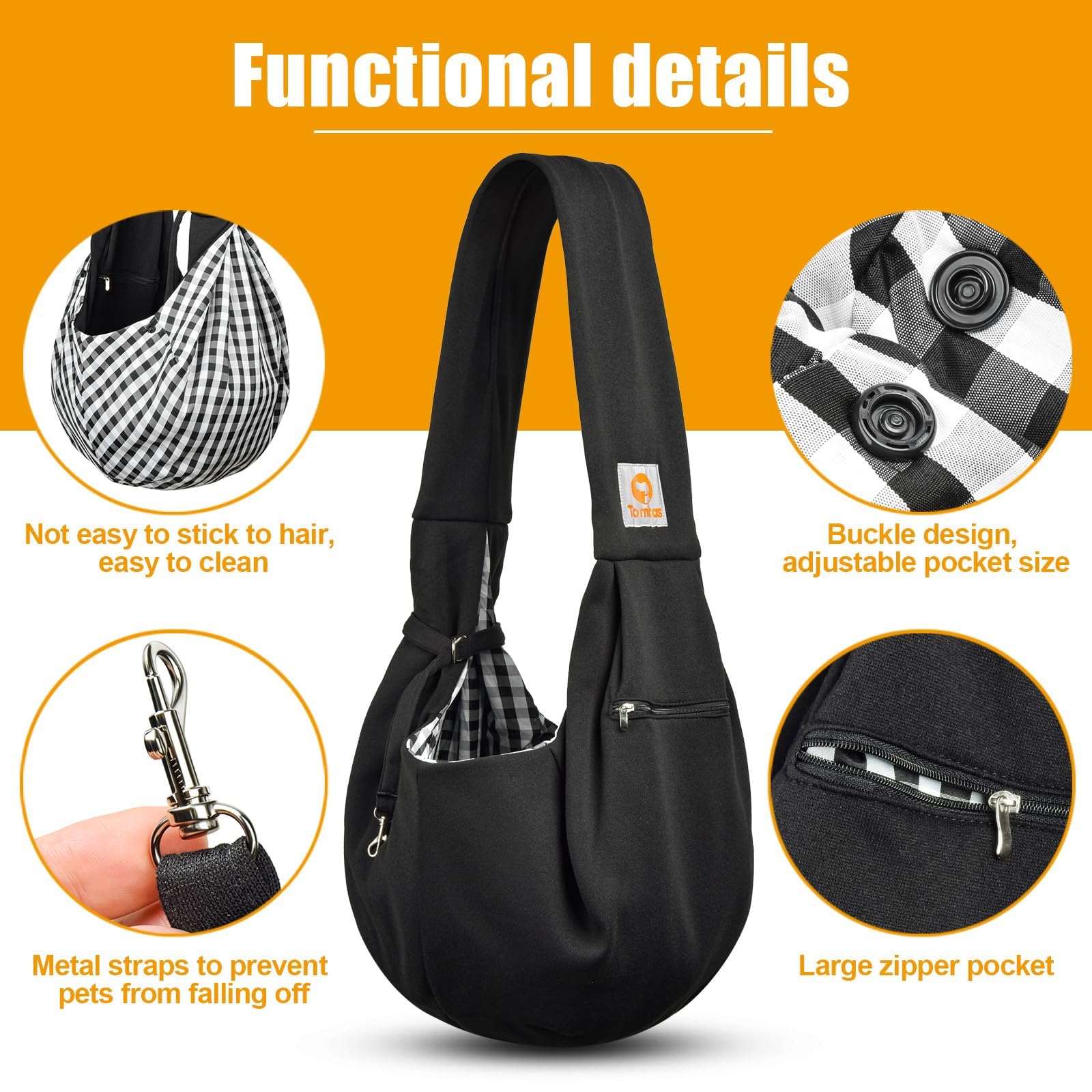 Tomkas carrier includes leash attachment to prevent escapes while in use.