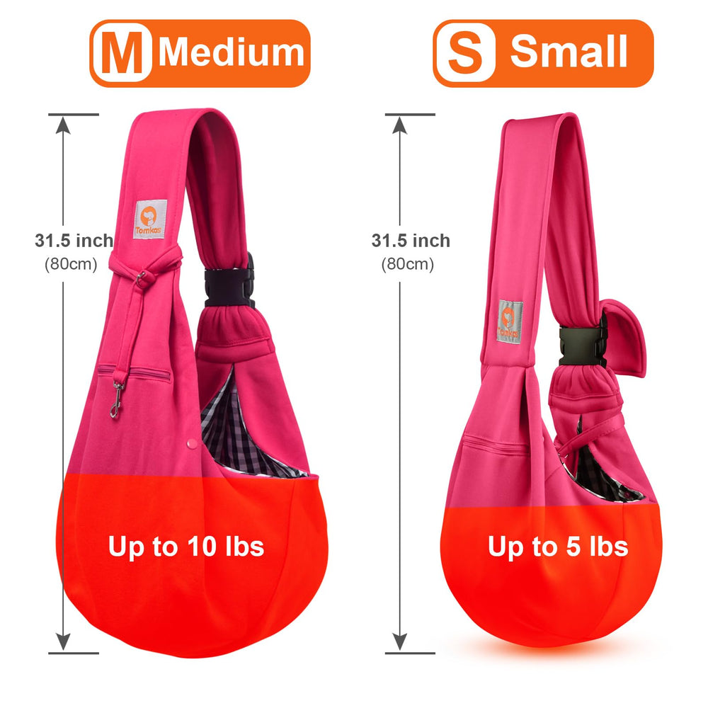 Tomkas dog sling carrier rose red travel-ready design for on-the-go pets.
