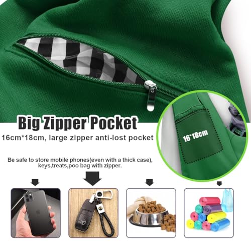 Tomkas dog sling emerald green soft fabric feels gentle against your pet's fur.