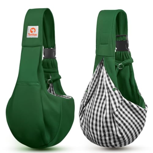 Tomkas dog sling emerald green sturdy sutures withstand daily adventures.
