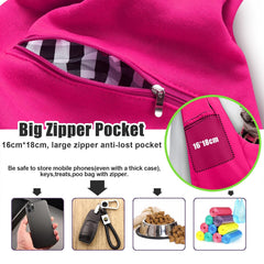 TOMKAS dog sling carrier rose red side view shows comfortable daily wear.