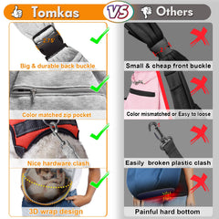 TOMKAS dog sling zippered pocket stores phone keys and treats safely