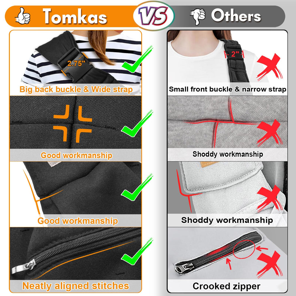 Tomkas small dog sling adjustable-strap illustrates easy length adjustment.