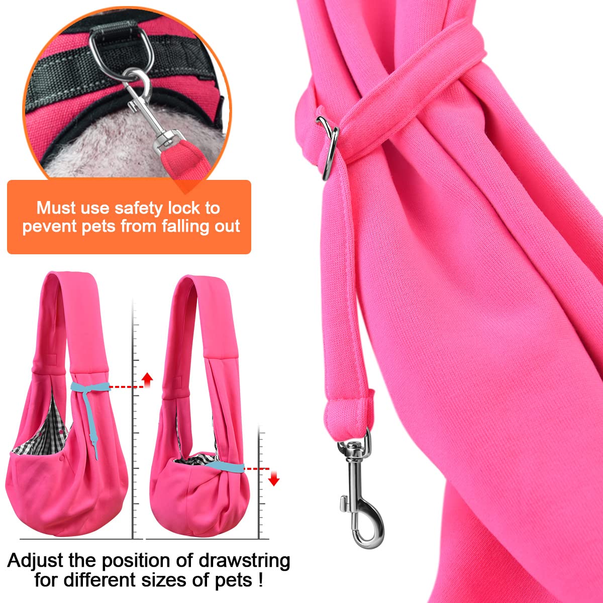 Tomkas small dog sling front pocket essentials demonstrates convenient storage for treats and cards.