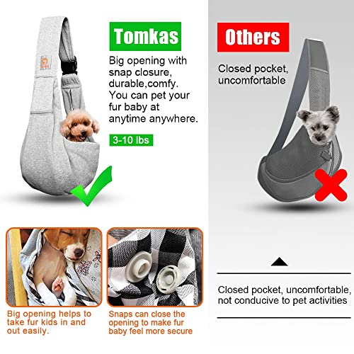 Tomkas small dog sling grey puppy comfort in hands-free carry.