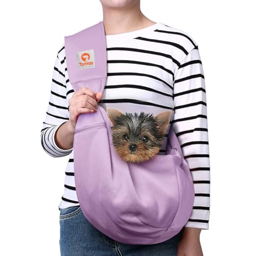 Tomkas small dog sling opening for quick access during walks