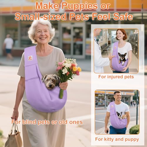 Tomkas small dog sling safety buckle keeps pets secure on the move