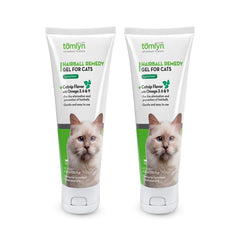 Tomlyn Laxatone catnip-flavored gel being poured for hairball relief in cats