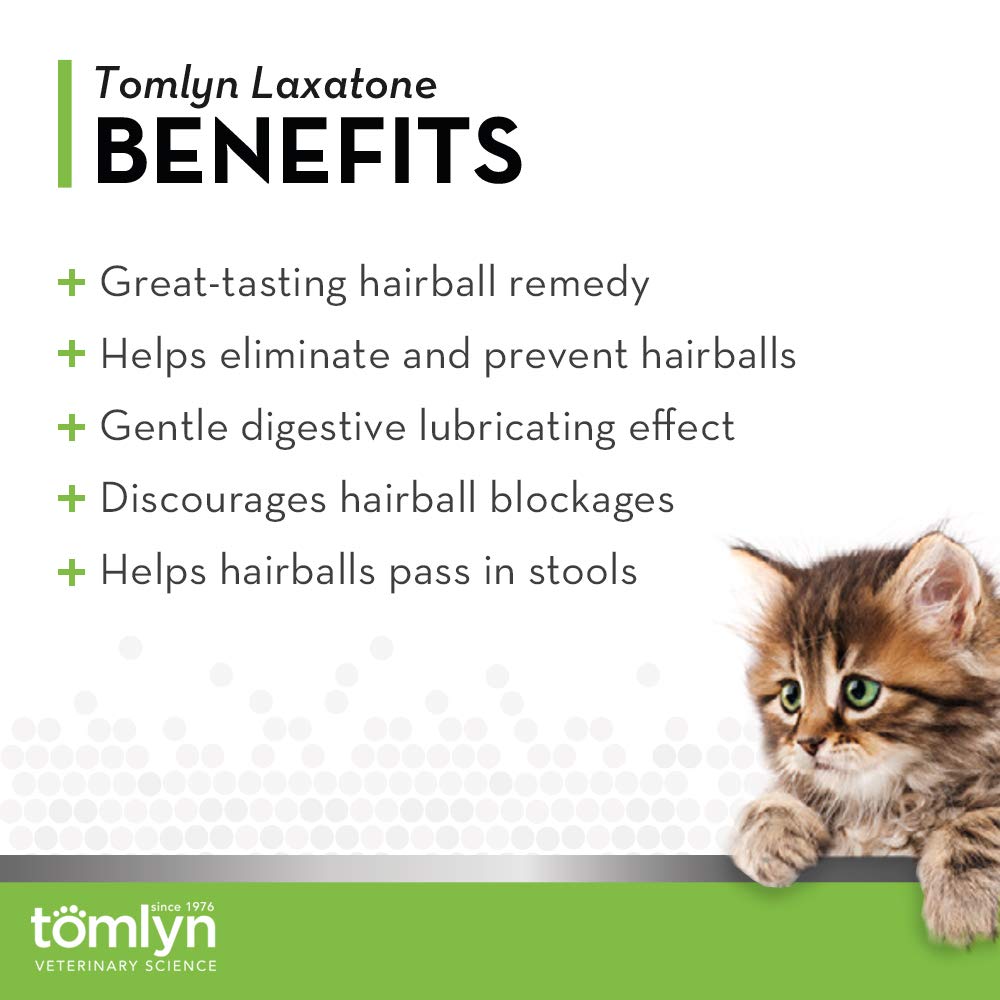 Tomlyn Laxatone maple-flavored gel label highlights maple flavor for cats.