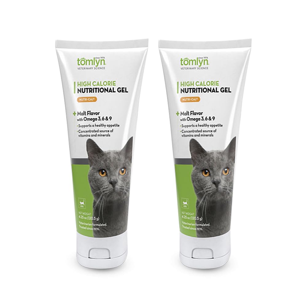 Tomlyn Nutri-Cal cat tube pour shows quick palatable energy boost for picky eaters.
