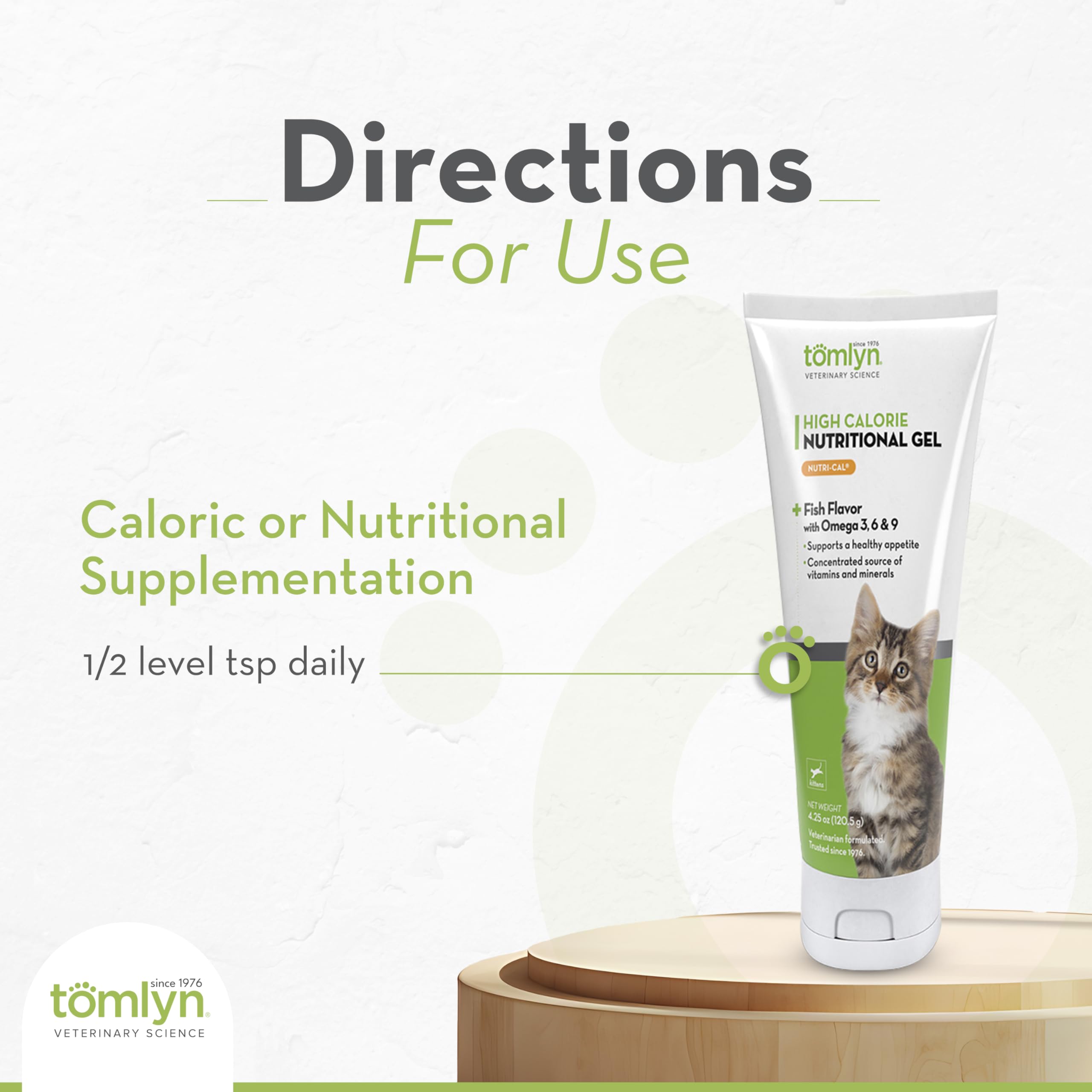Tomlyn Nutri-Cal kittens omega fats illustration highlight fatty acids
