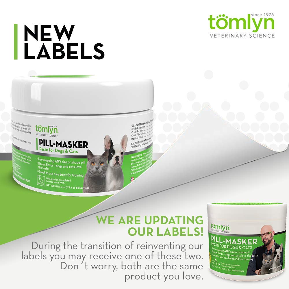 TOMLYN Pill-Masker treat-time scene makes medicine feel like a treat.