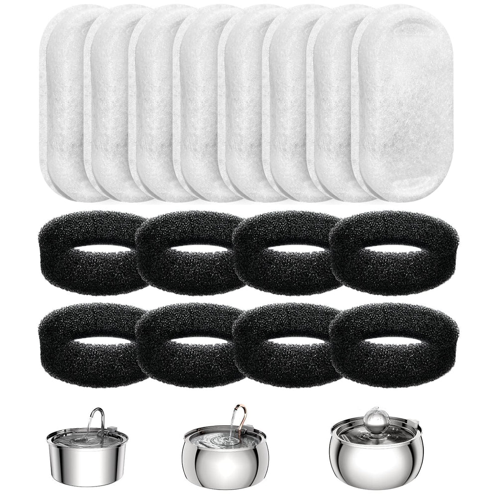 Tomxcute 16-pack replacement filters packaging supports long-term pet hydration.