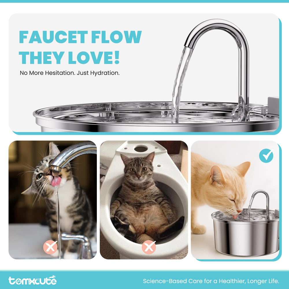 tomxcute cat water fountain easy-clean dishwasher-safe design