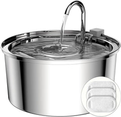 tomxcute cat water fountain stainless steel close-up showing durable surface for clean hydration