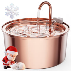 Tomxcute copper cat water fountain top view shows durable, stylish multi-pet hydration.