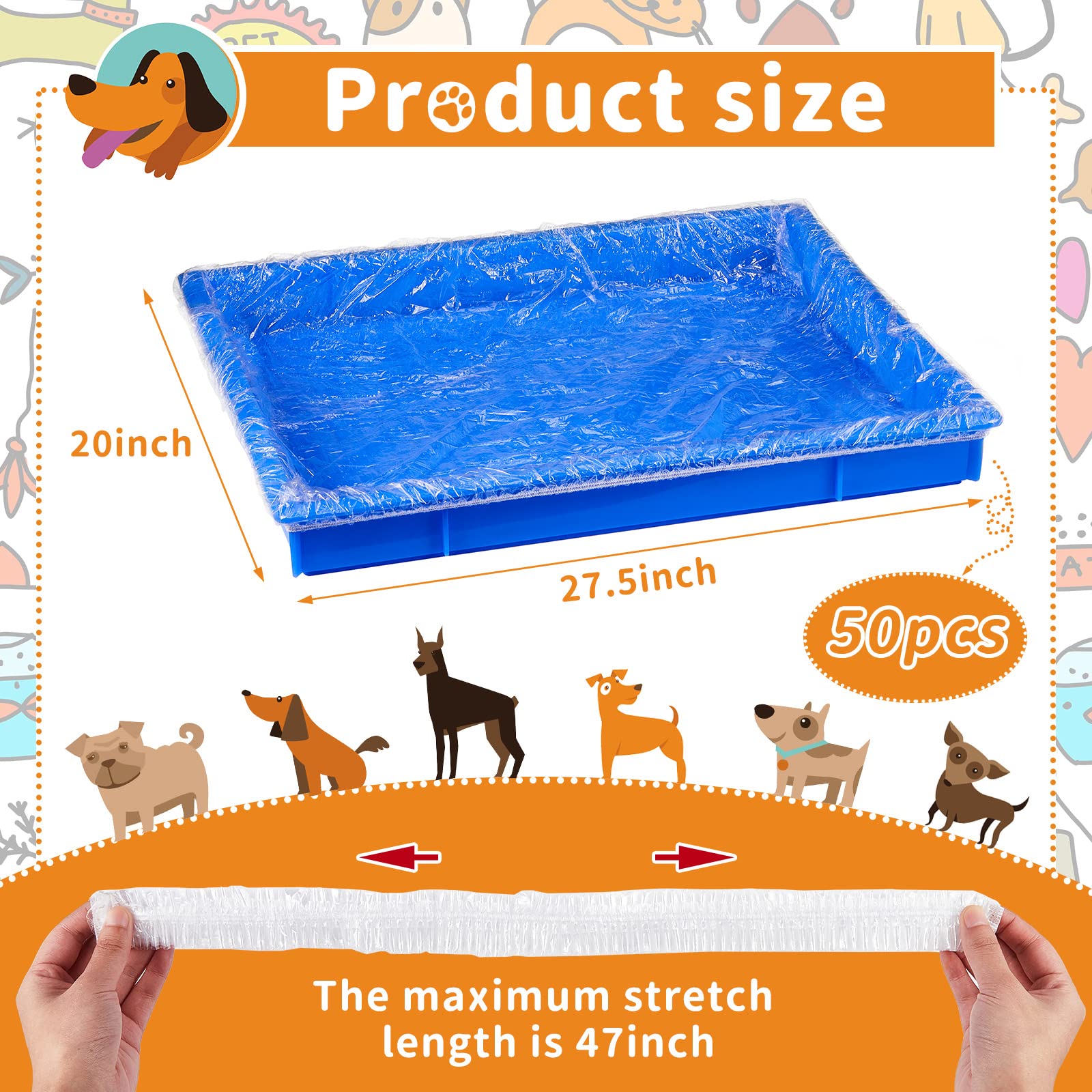 Tondiamo elastic-edge cage liners fit snugly on tray for secure coverage