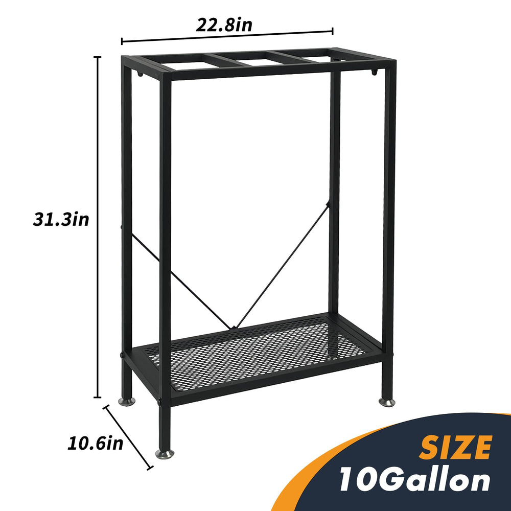 TONGMO fish tank stand side view with adjustable feet for level placement.