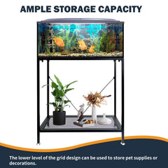 TONGMO fish tank stand double-layer storage offers extra organization.