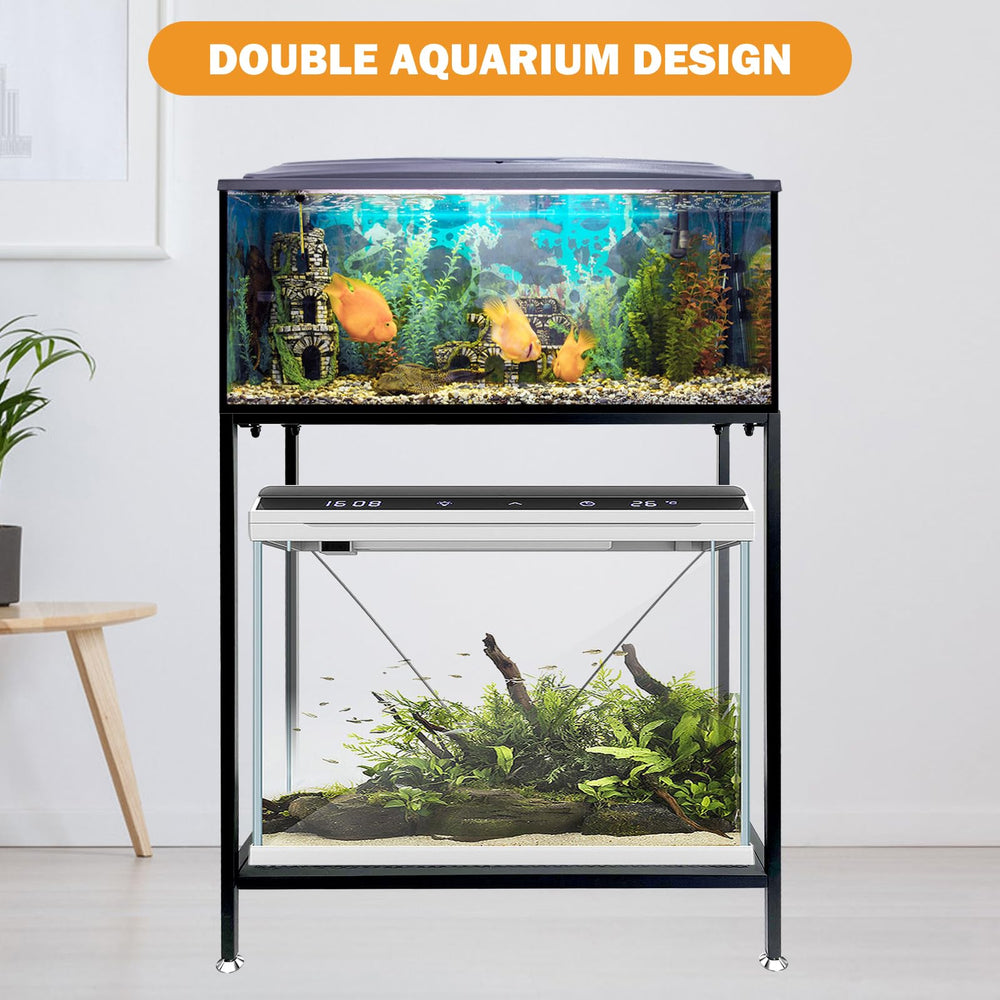 TONGMO fish tank stand easy-assembly guide image for quick setup.