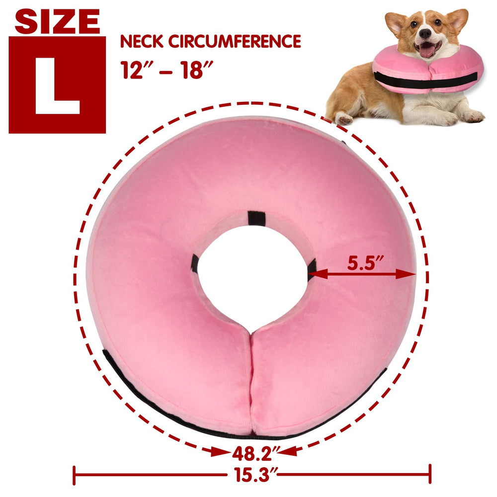 Tonqixope donut dog cone collar with soft plush outer for comfortable wear